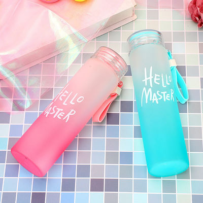 Colorful Frosted 500ml Drink Bottle , Round Lightweight Insulated Drink Containers supplier